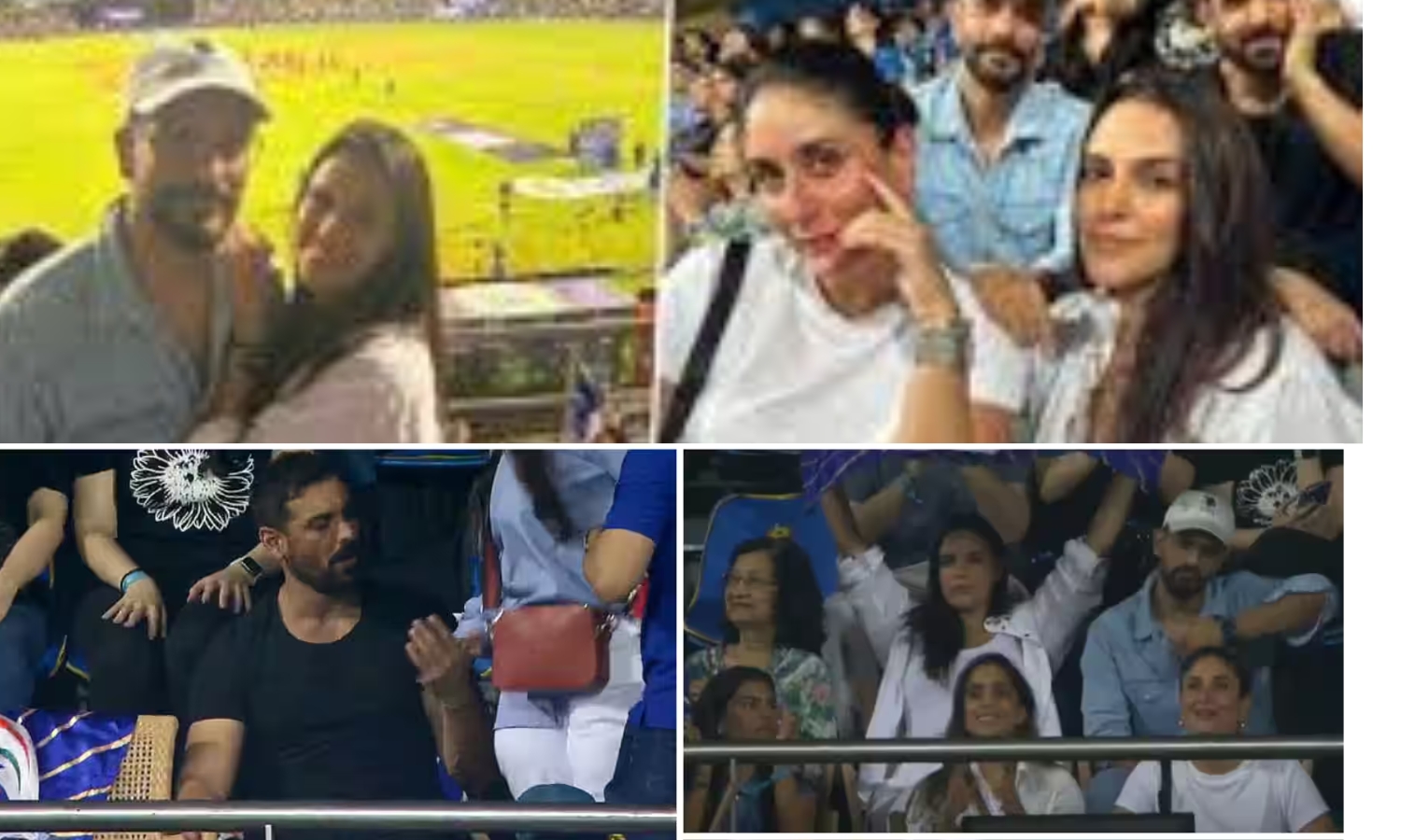 Bollywood Stars Kareena Kapoor, John Abraham, and Neha Dhupia Spotted at MI vs CSK IPL 2024 Match